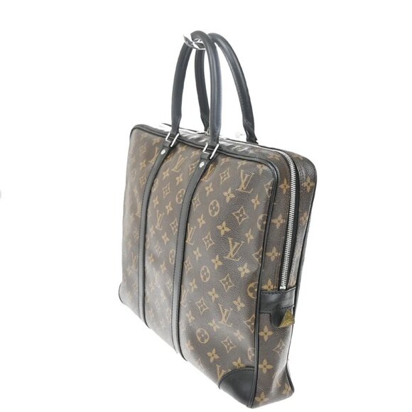 LOUIS VUITTON Porte Documents Voyage Hand Bag Monogram Macassar - Picture 2 of 15